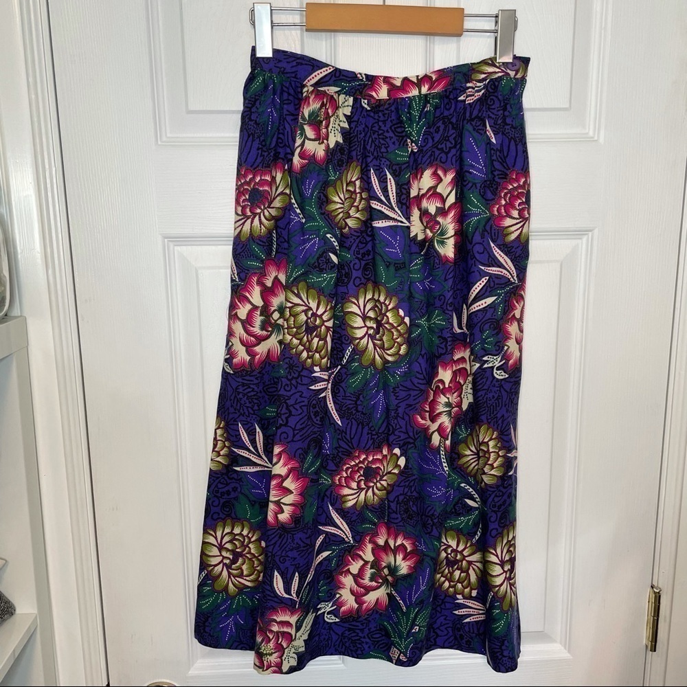 𝅺raoul Floral Purple Midi Skirt 6